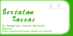 bertalan kassai business card